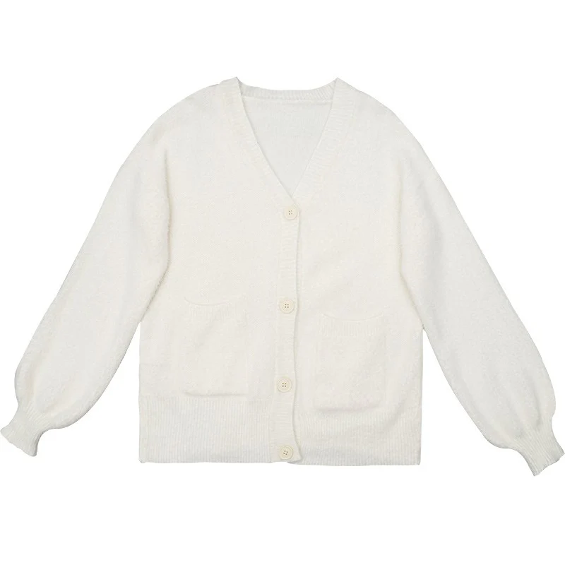 Long sleeve plush cardigan sweater   HA1476 - Image 5