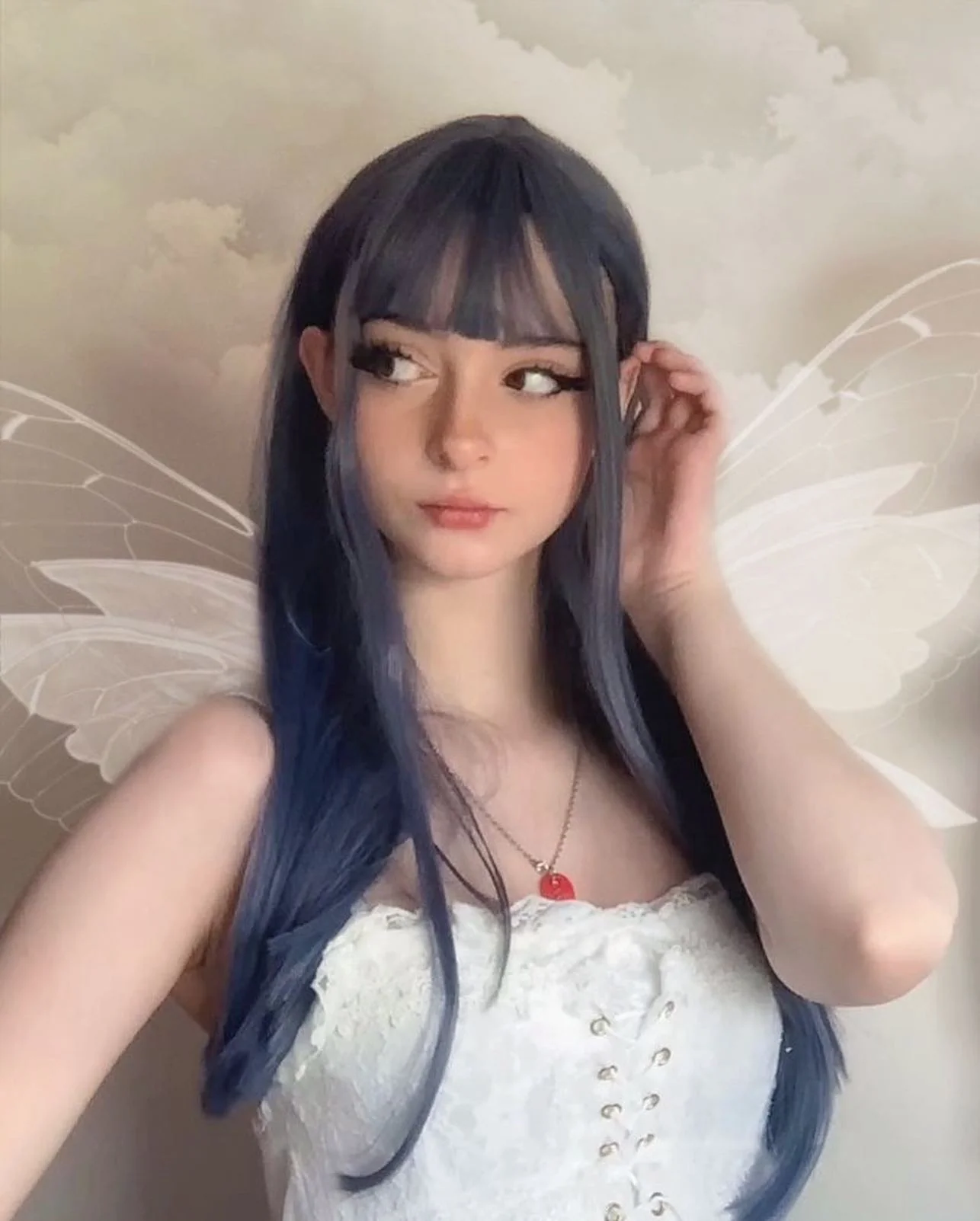 Long straight hair with blue air bangs HA0072 - Image 5