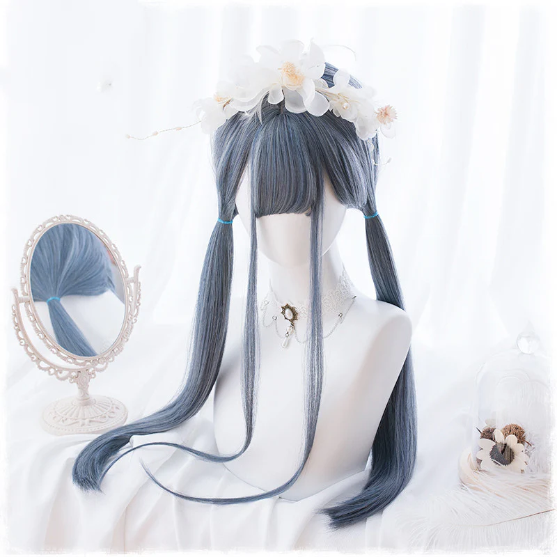 Long straight hair with blue air bangs HA0072 - Image 6