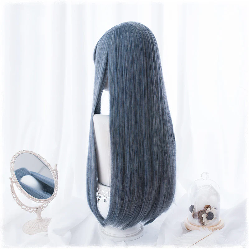 Long straight hair with blue air bangs HA0072 - Image 7