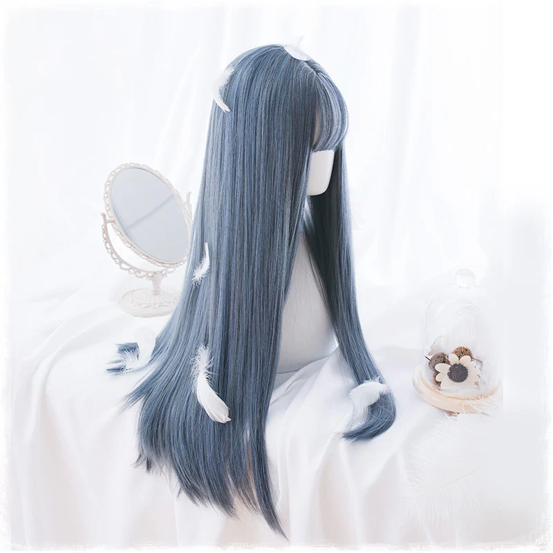 Long straight hair with blue air bangs HA0072 - Image 8