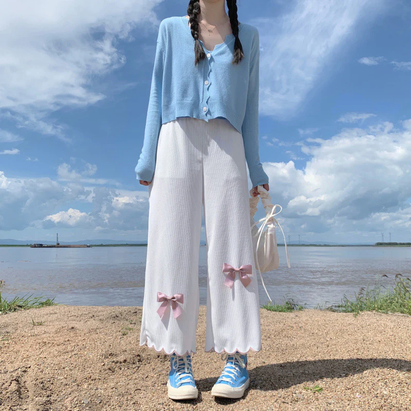 Loose Bow Wavy Lounge Pants   HA1145 - Image 3