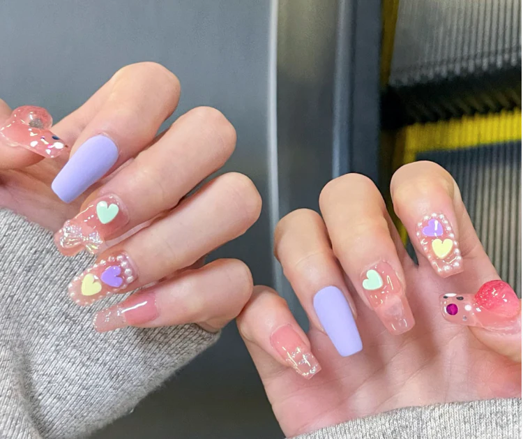 Love Heart Color Nail Art   HA0223 - Image 2