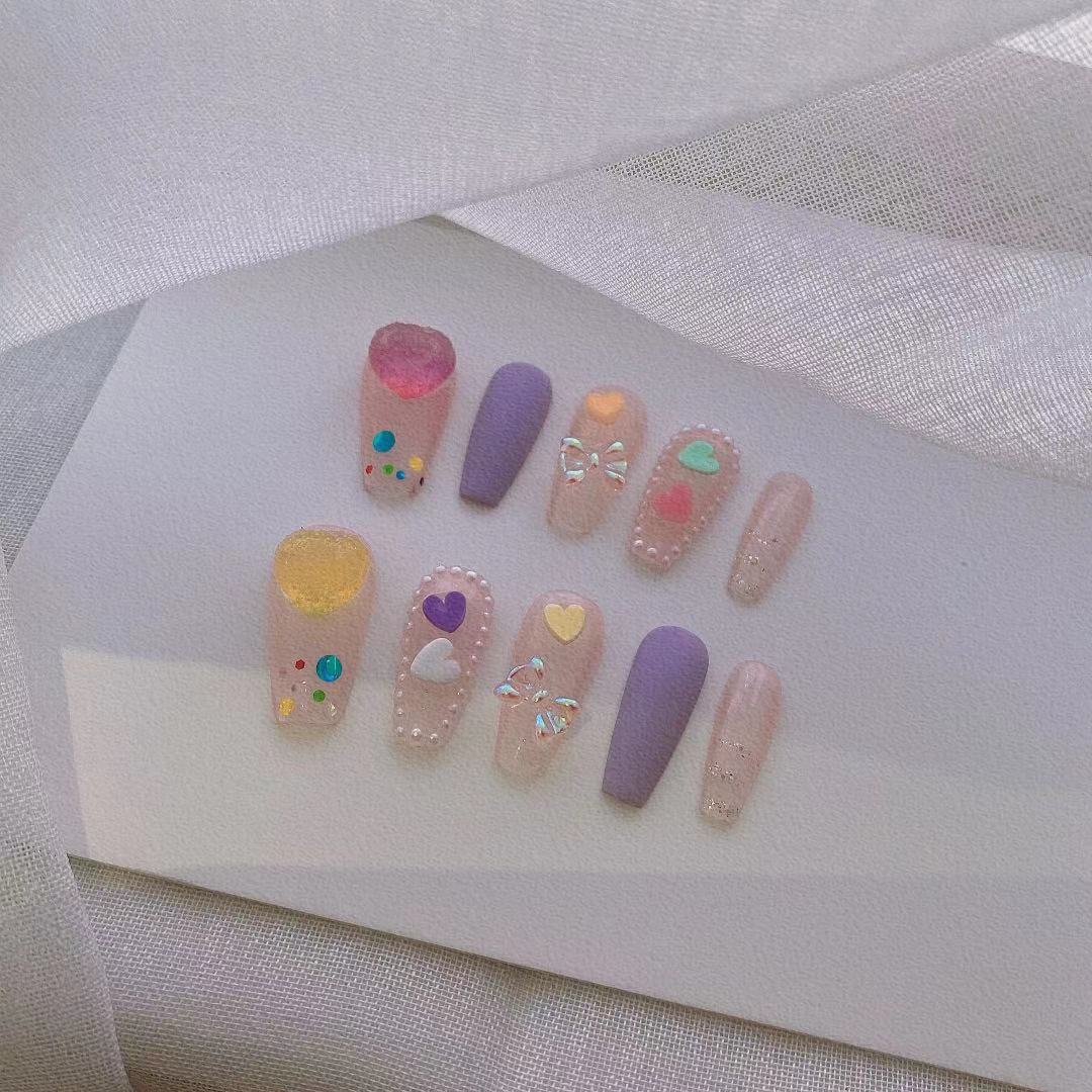 Love Heart Color Nail Art   HA0223 - Image 4