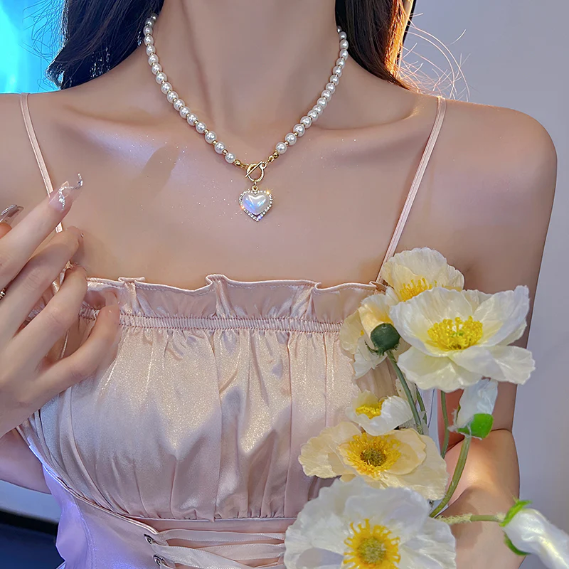 Love Pearl Necklace HA0989 - Image 3