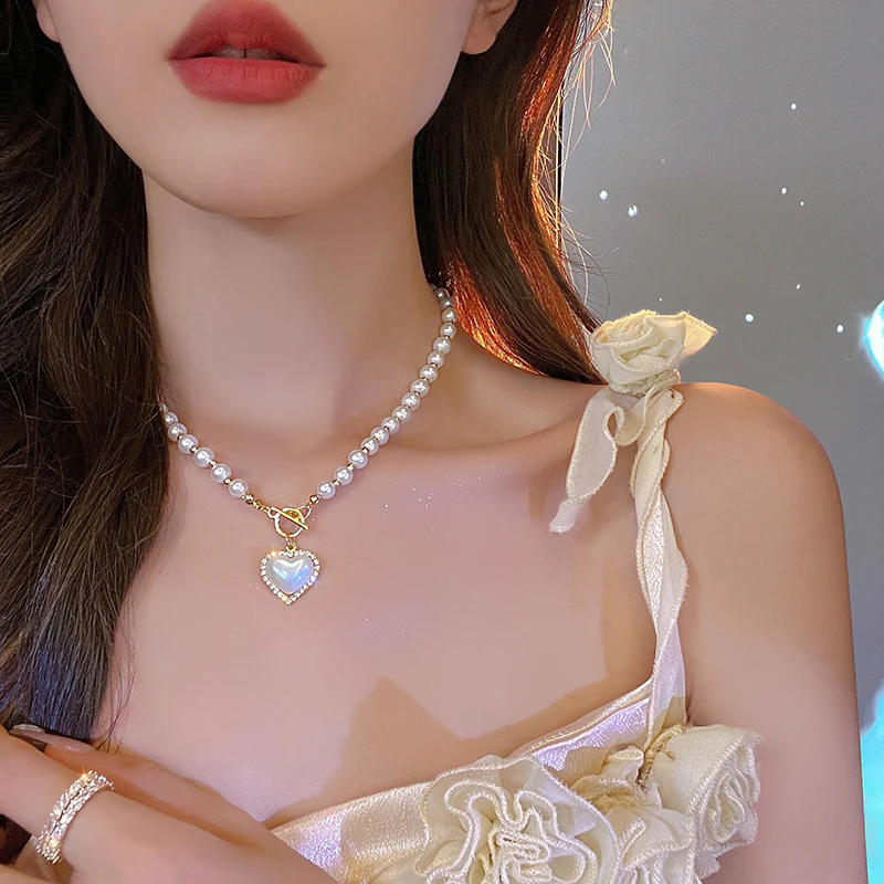 Love Pearl Necklace HA0989 - Image 4