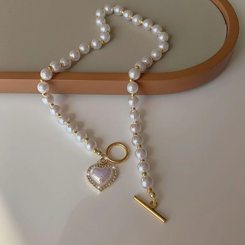 Love pearl necklace   HA1262 - Image 3