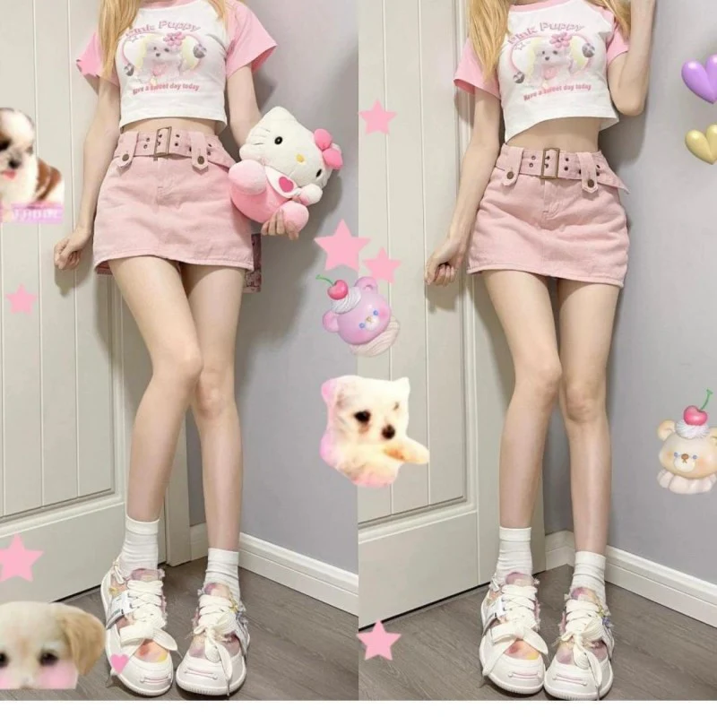 Love puppy print short-sleeved white T-shirt   HA2129 - Image 5