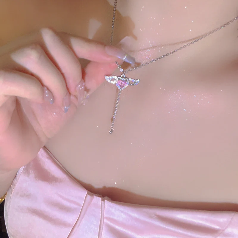 Love Wings Tassel Necklace   HA1225 - Image 2