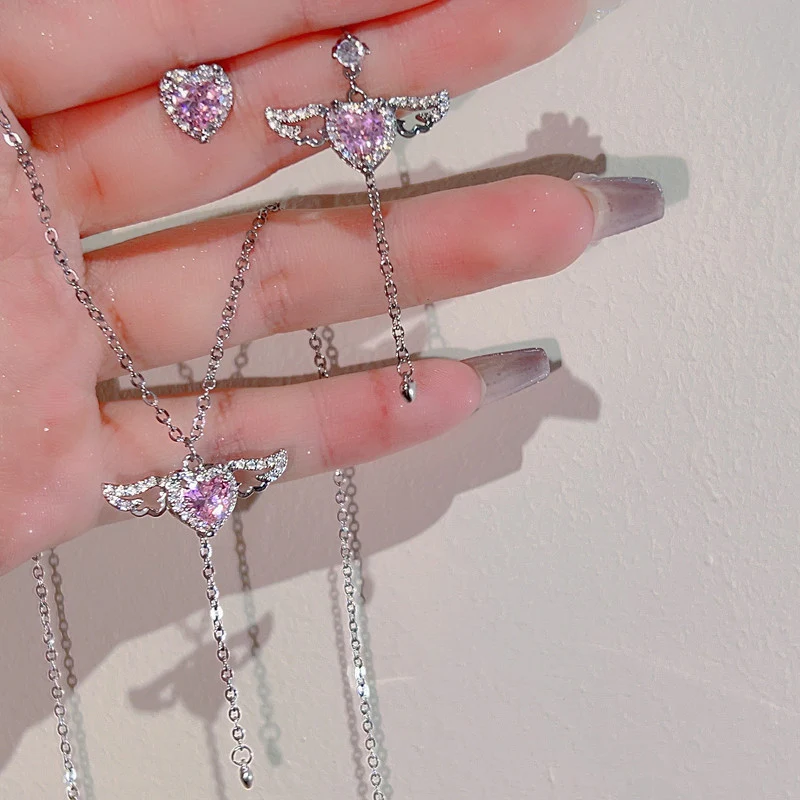 Love Wings Tassel Necklace   HA1225 - Image 4