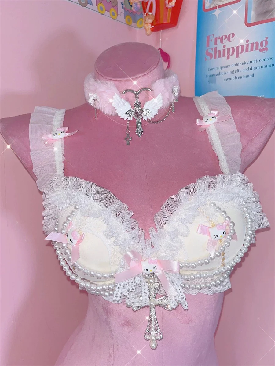 Lovely lace pearl camisole HA2827 - Image 3