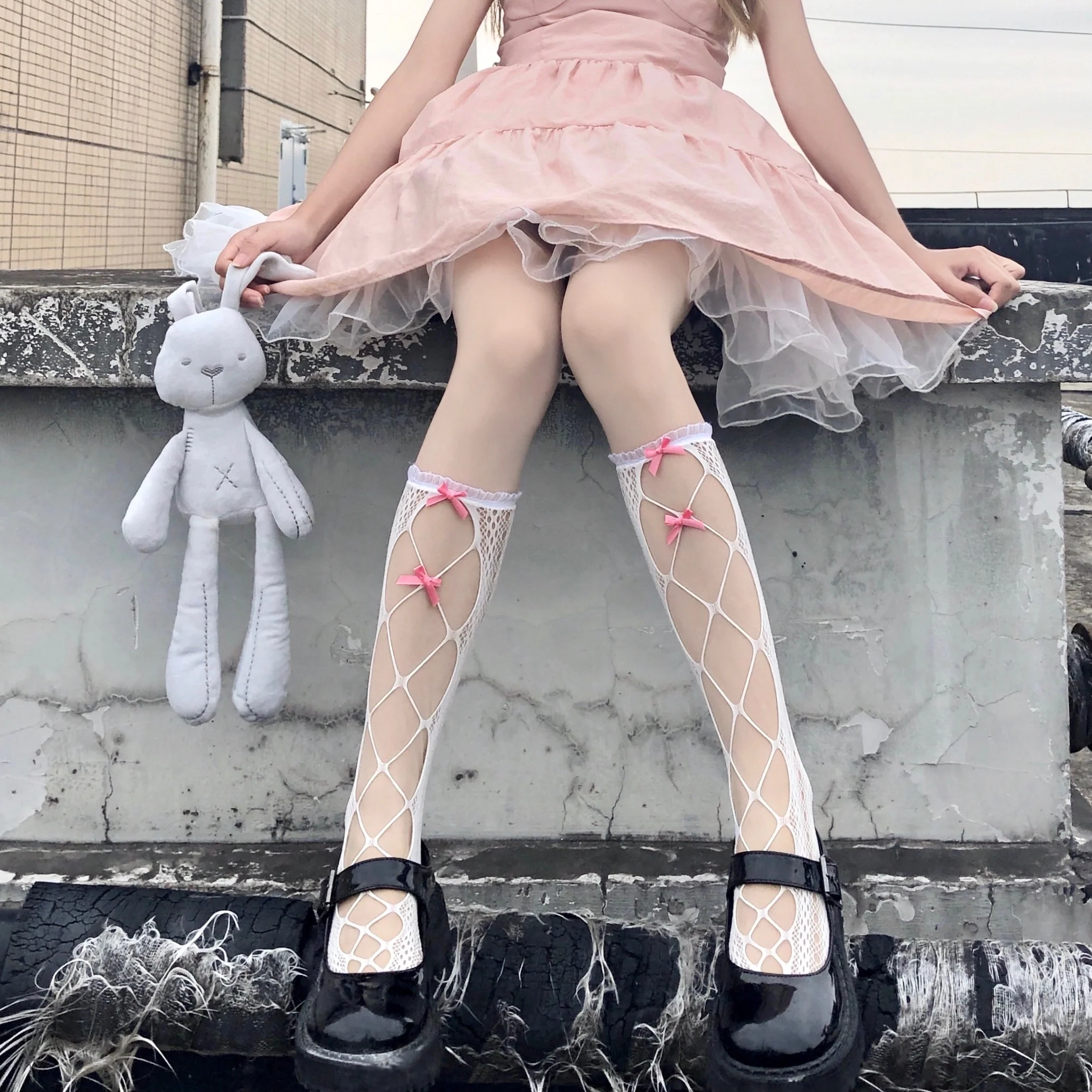 Medium Lolita Lace Fishnet Socks HA0743