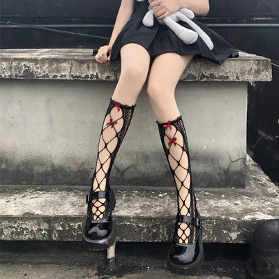 Medium Lolita Lace Fishnet Socks HA0743 - Image 2