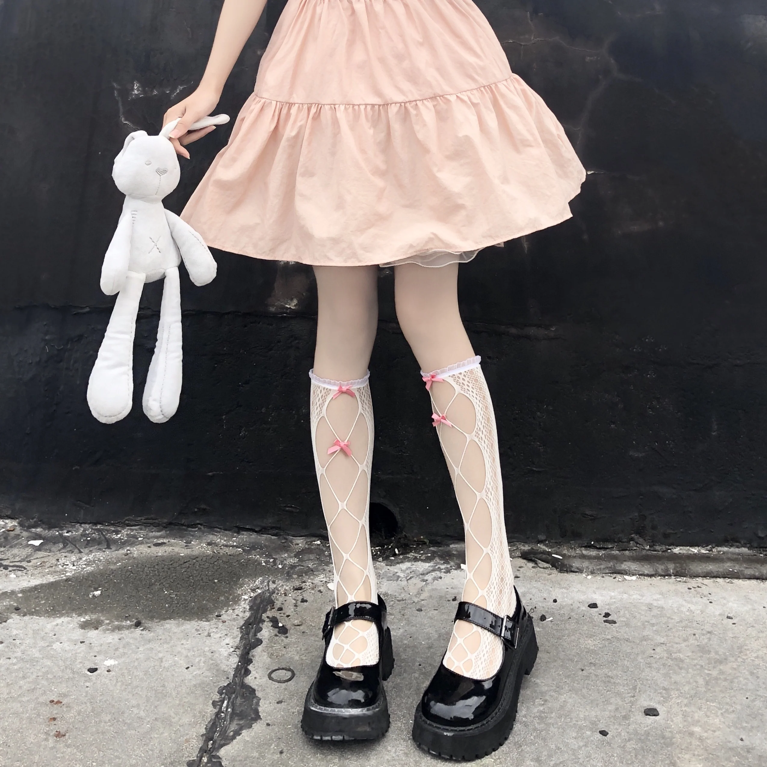 Medium Lolita Lace Fishnet Socks HA0743 - Image 3