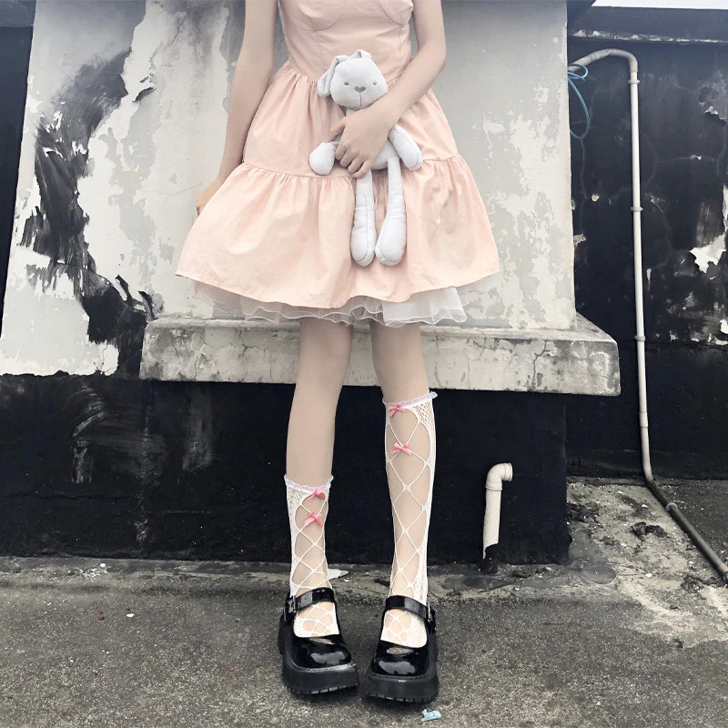 Medium Lolita Lace Fishnet Socks HA0743 - Image 4