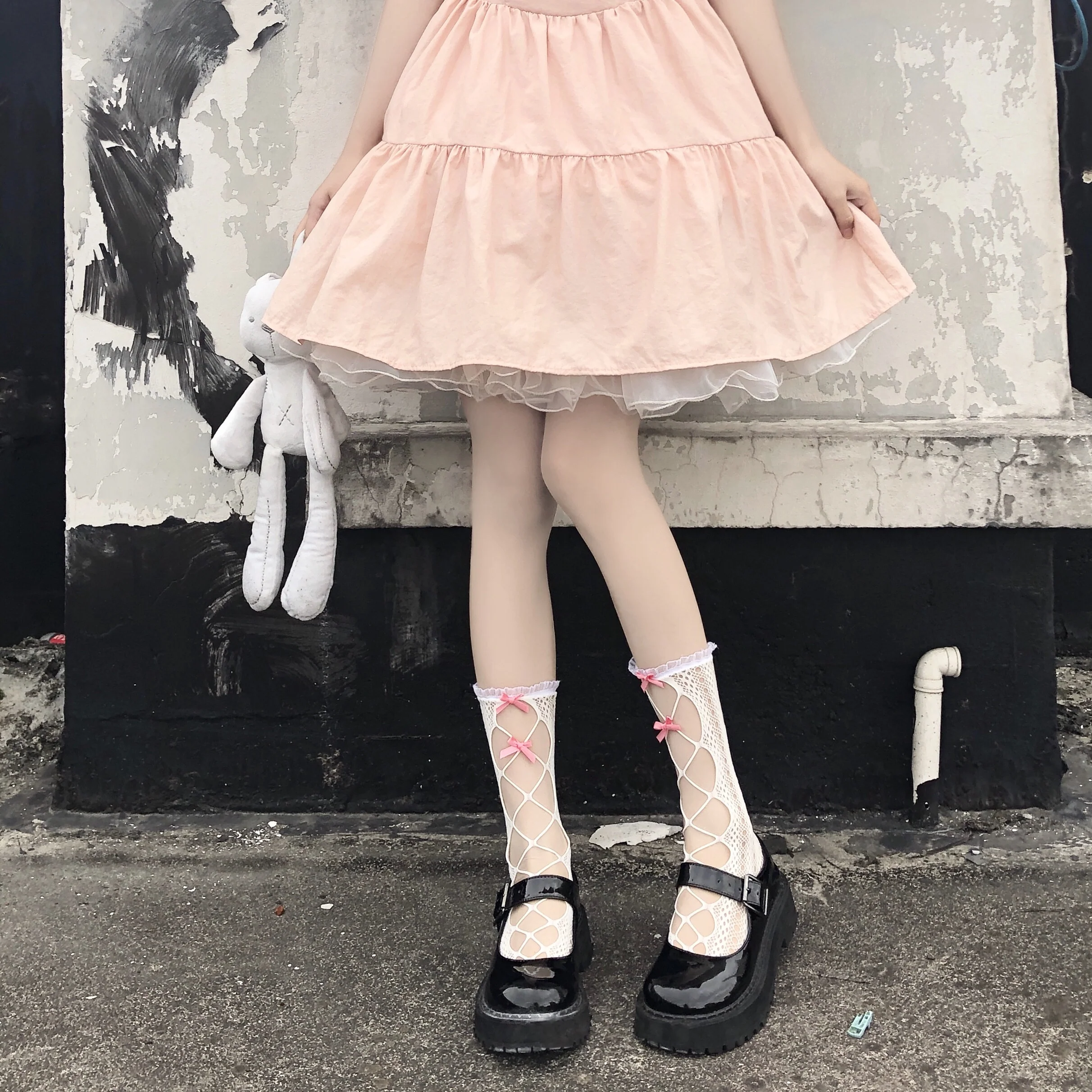 Medium Lolita Lace Fishnet Socks HA0743 - Image 6
