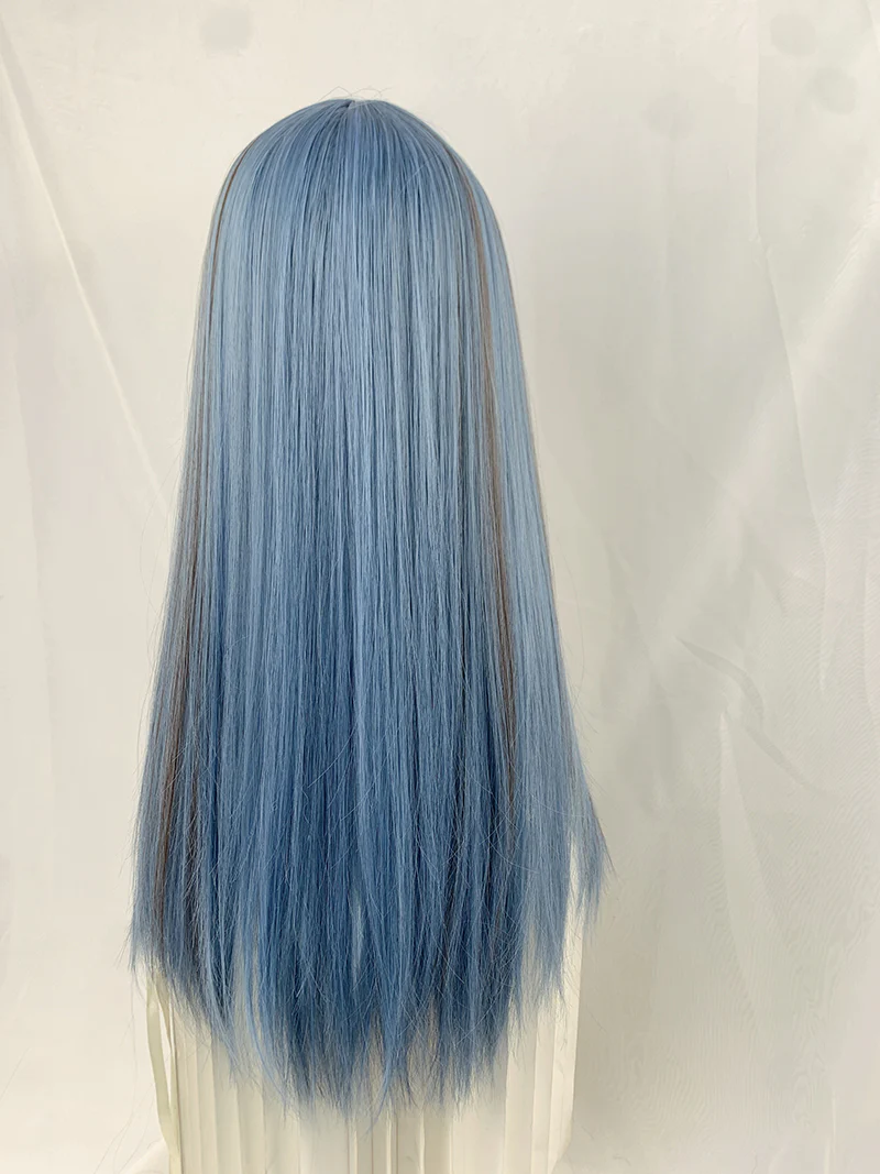 Mermaid Blue Long Straight Hair Wig HA1441 - Image 5