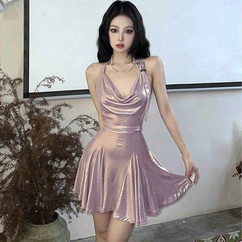 Mermaid Gloss Slim Dress   HA1961 - Image 3