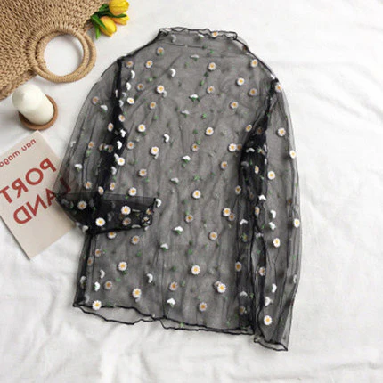 Mesh bottoming shirt long sleeve top HA0508 - Image 10