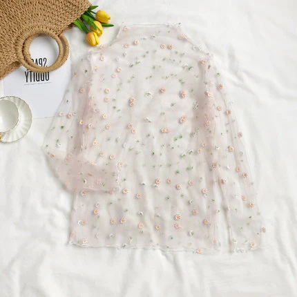 Mesh bottoming shirt long sleeve top HA0508 - Image 6