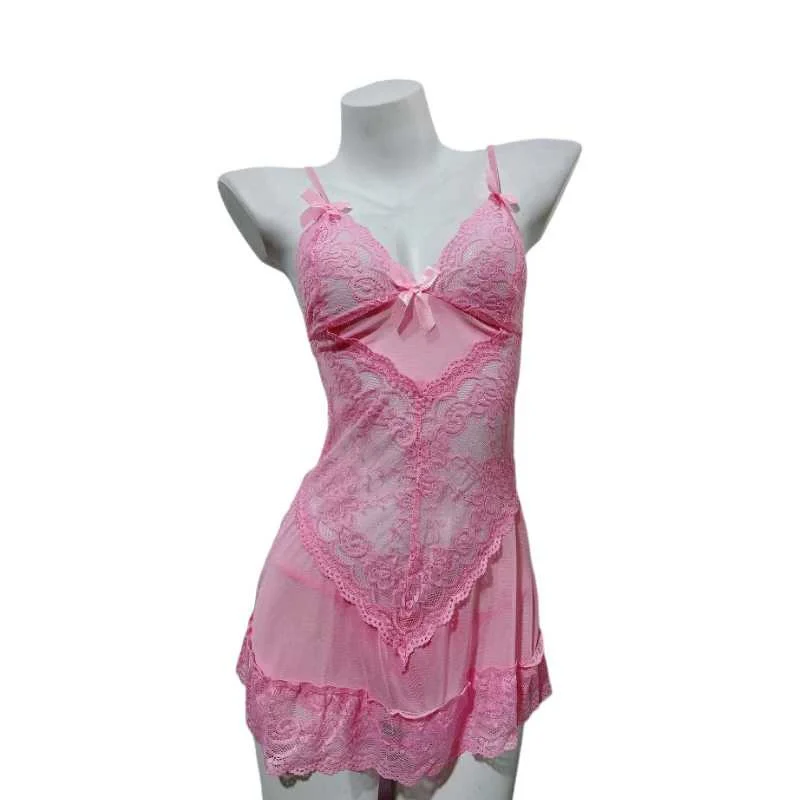 Mesh bowknot nightdress dress  HA2085 - Image 6