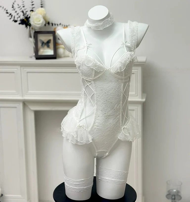 Mesh lace suspender bodysuit HA2991 - Image 4