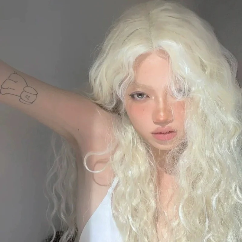 Milky white wool curly wig   HA1833 - Image 3