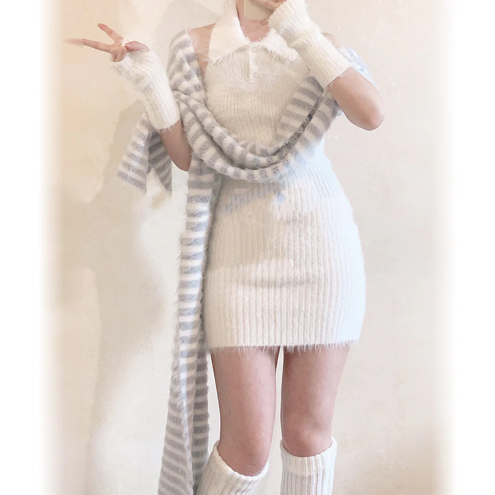 Mink Down Knit Dress  HA0420 - Image 4