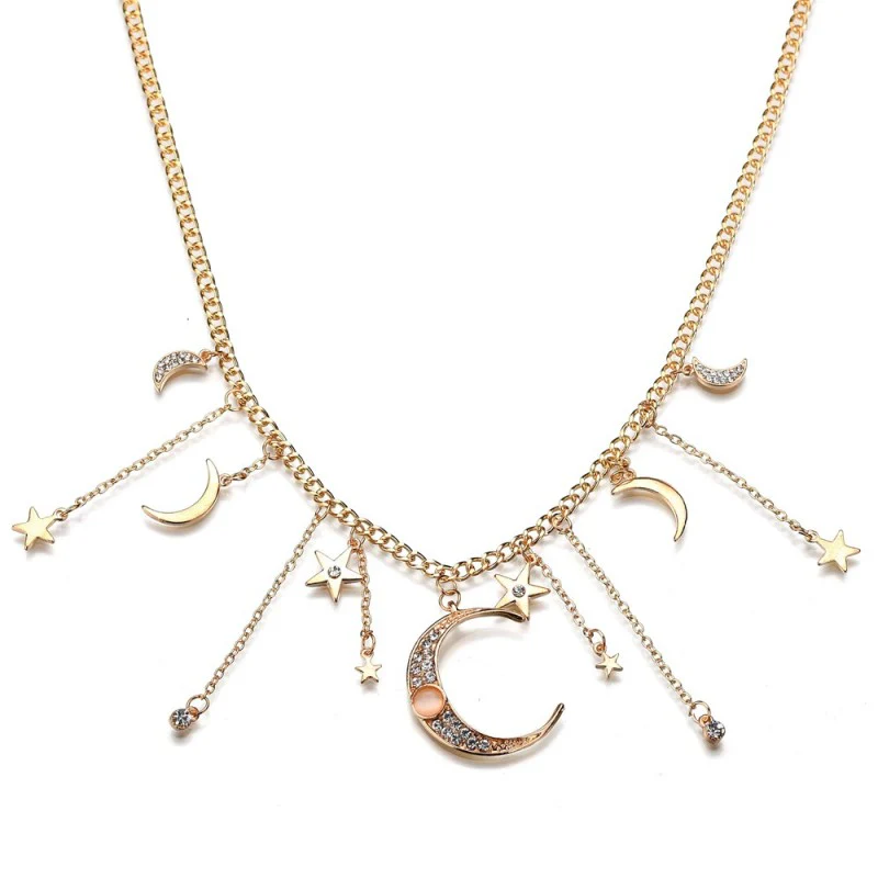 Moon Astrology Star Wish Necklace HA1843 - Image 4