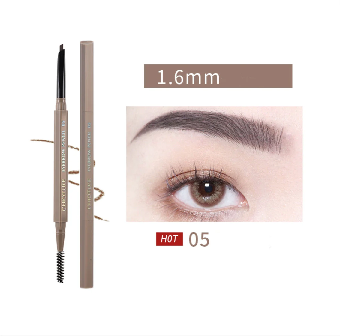 Natural long-lasting double-ended eyebrow pencil  HA0107 - Image 6