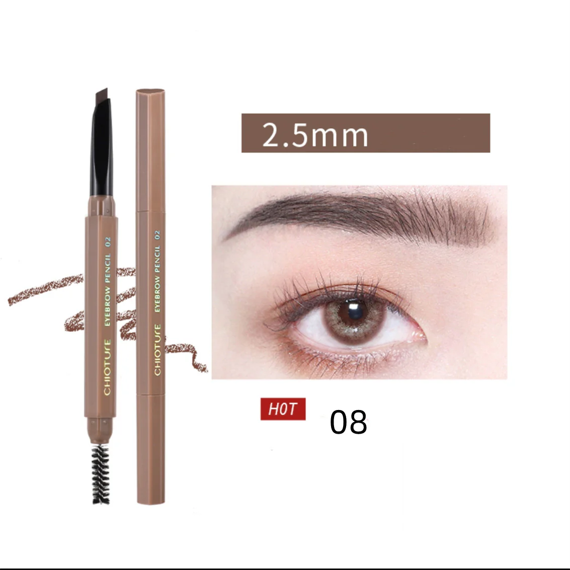 Natural long-lasting double-ended eyebrow pencil  HA0107 - Image 9