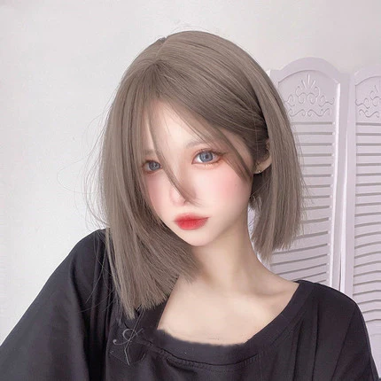 Natural medium short straight hair   HA0248 - Image 3