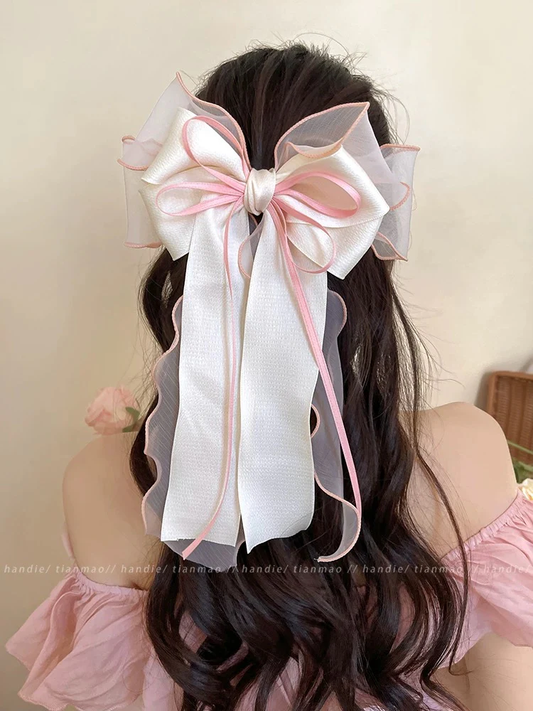 Net gauze bow ribbon hairpin HA2617 - Image 4