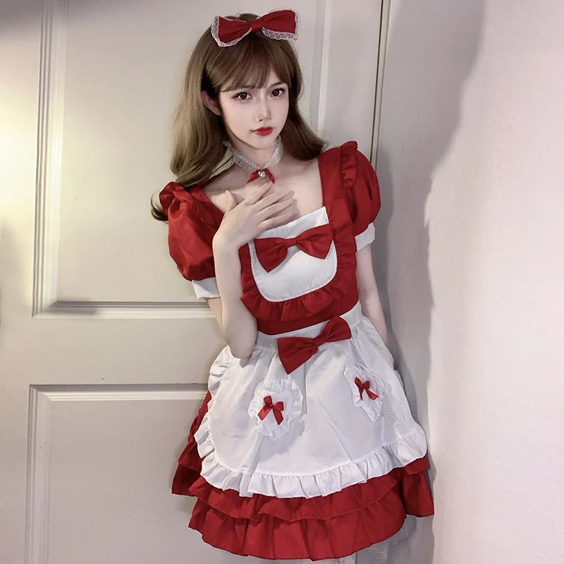 New Year red cosplay maid  HA1487 - Image 4