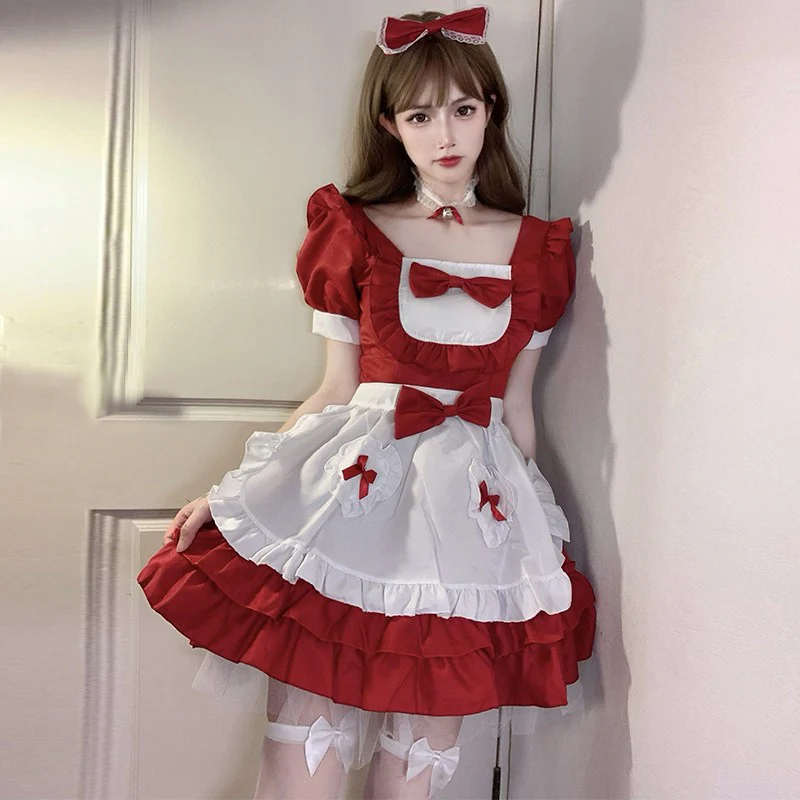 New Year red cosplay maid  HA1487 - Image 5