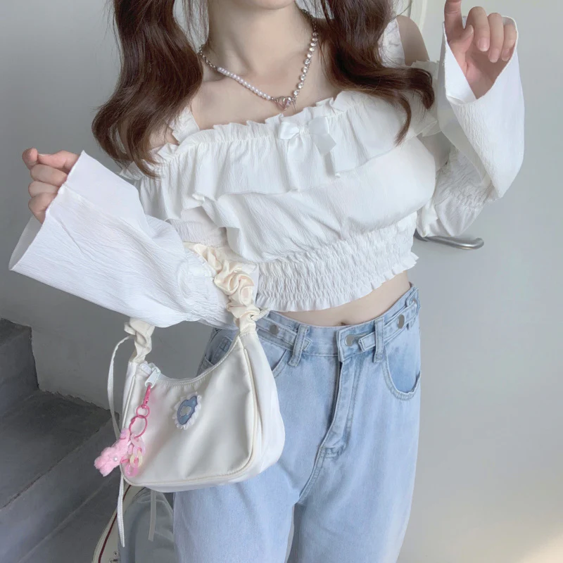 Off-the-shoulder cropped top HA0974 - Image 2
