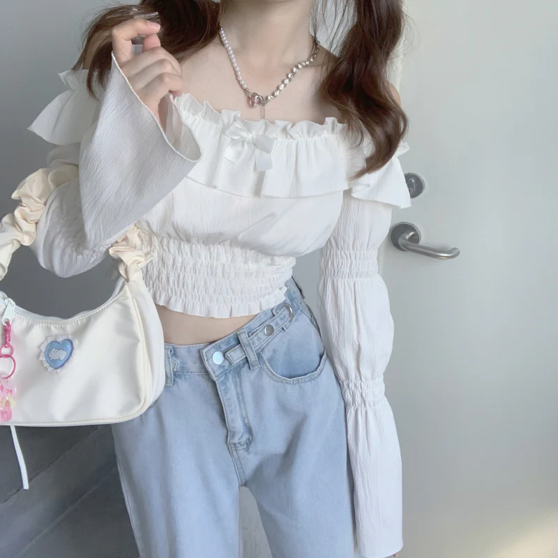 Off-the-shoulder cropped top HA0974 - Image 3