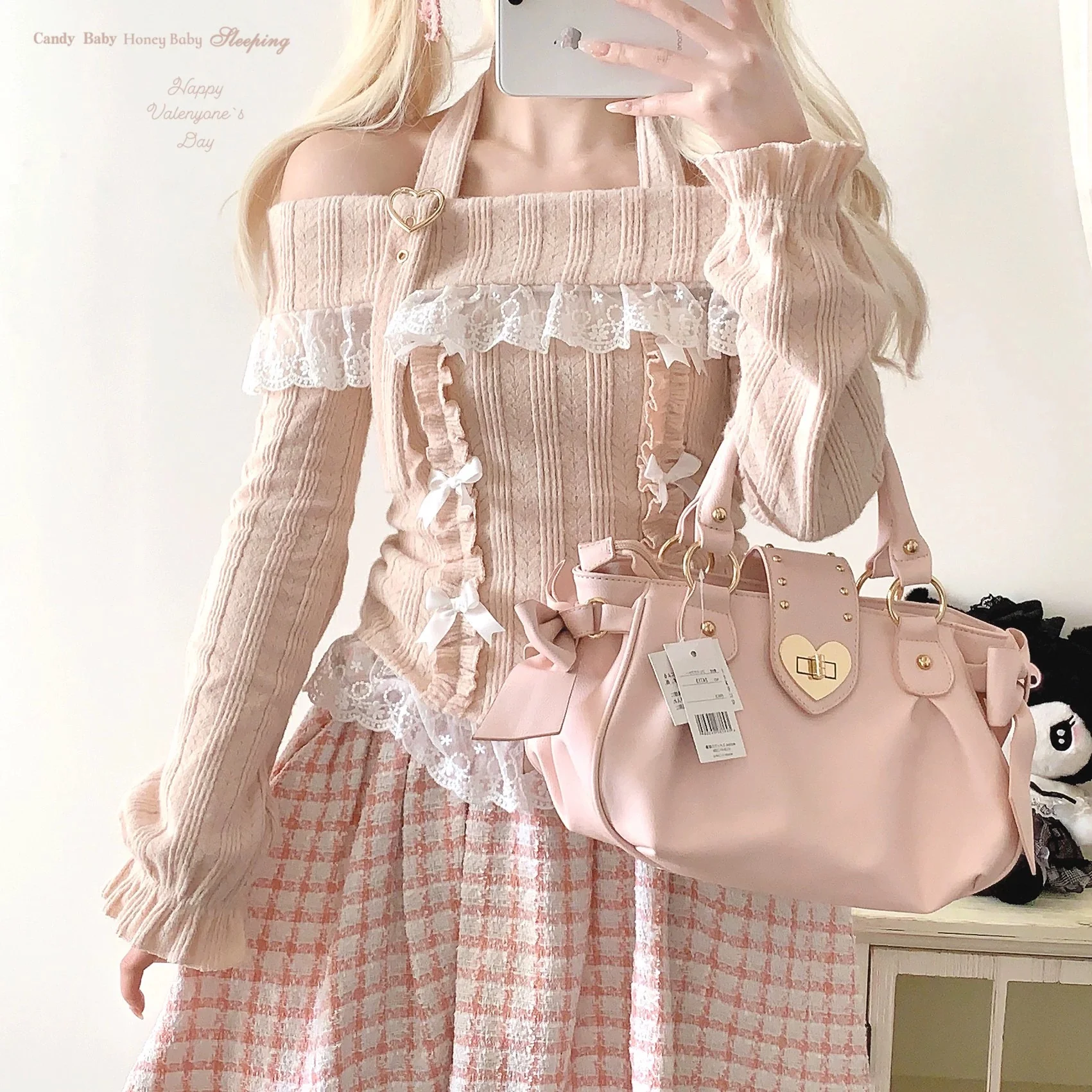 One shoulder love button long sleeve top HA2430 - Image 3