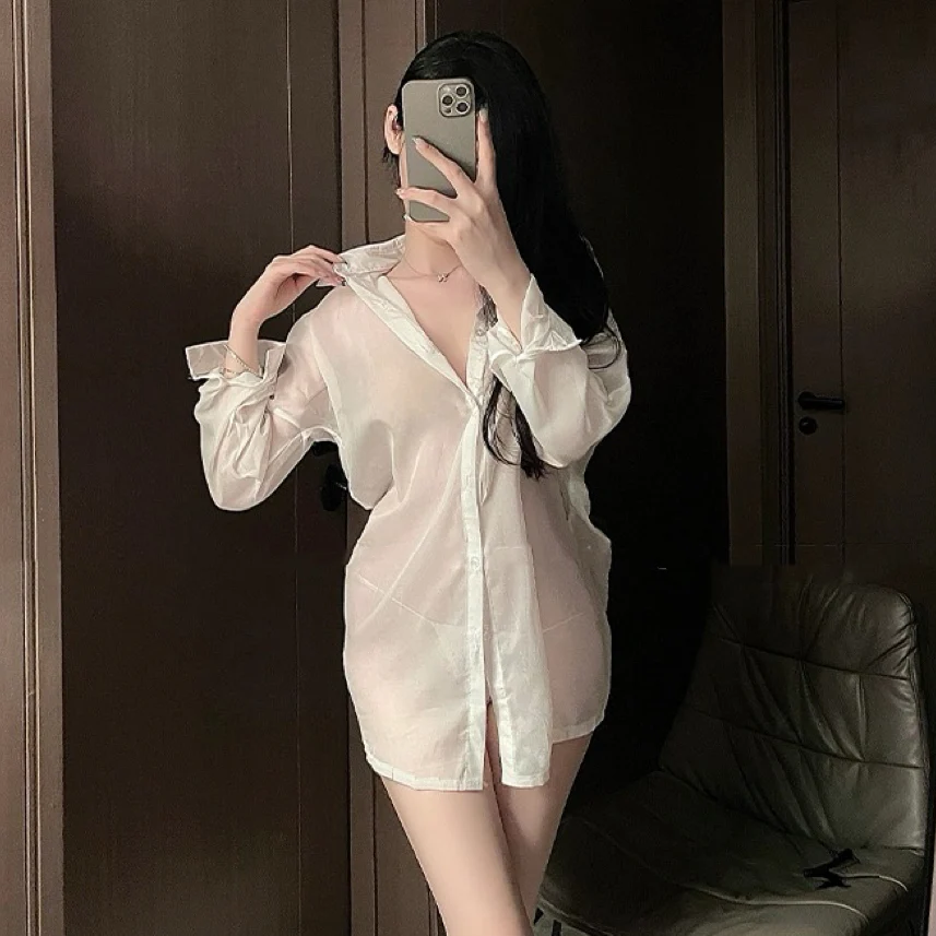 Open-back boyfriend style shirt HA2678 - Image 2