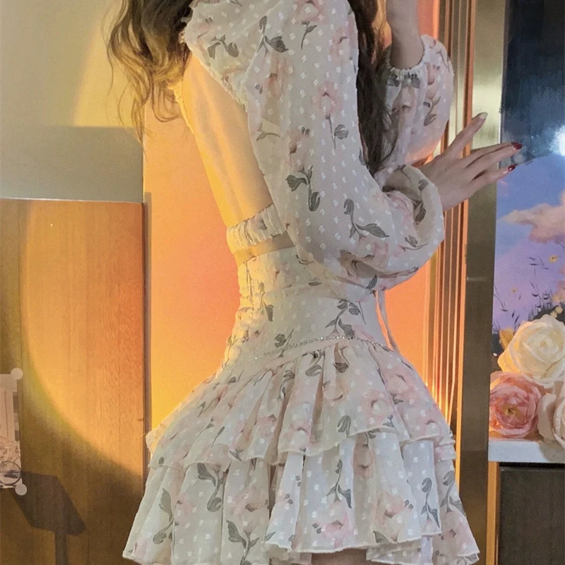 Open Back Puff Sleeve Floral Shirt HA2173 - Image 3