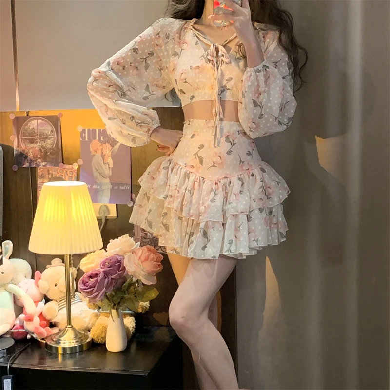 Open Back Puff Sleeve Floral Shirt HA2173 - Image 6