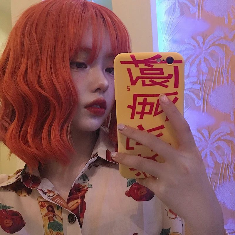Orange short curly hair   HA0069 - Image 3