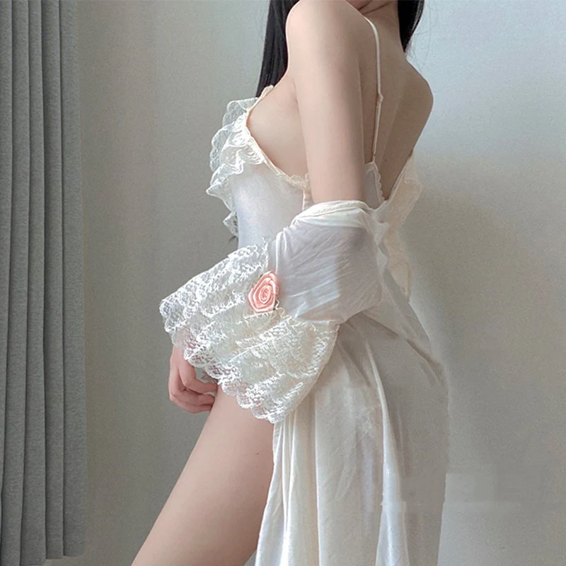 Pajamas mesh nightdress set   HA0790 - Image 4