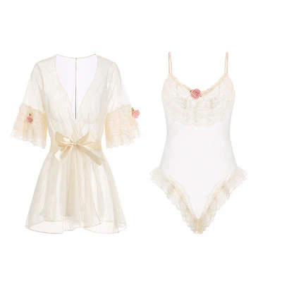 Pajamas mesh nightdress set   HA0790 - Image 8