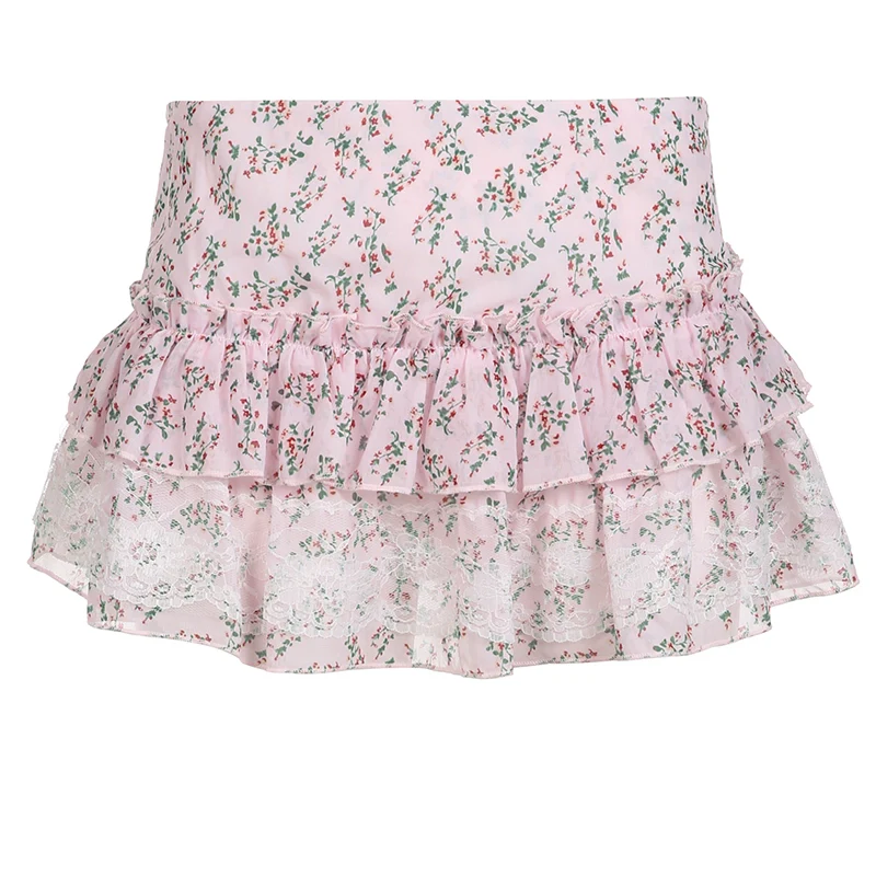 Pastoral Floral Pink Skirt   HA2070 - Image 5