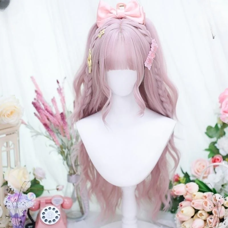 Peach bobo powder long wig   HA2184 - Image 2