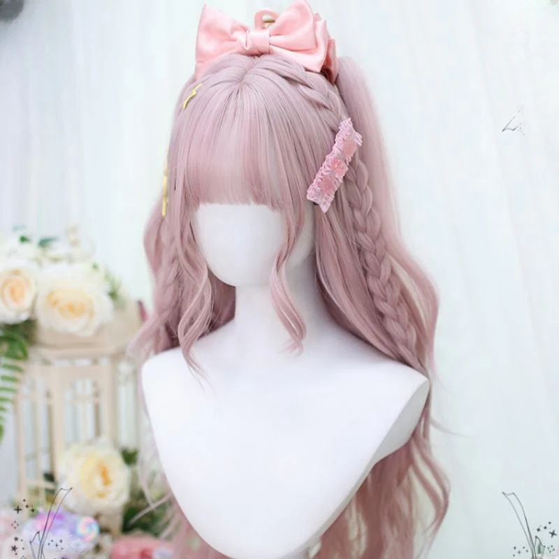 Peach bobo powder long wig   HA2184 - Image 3