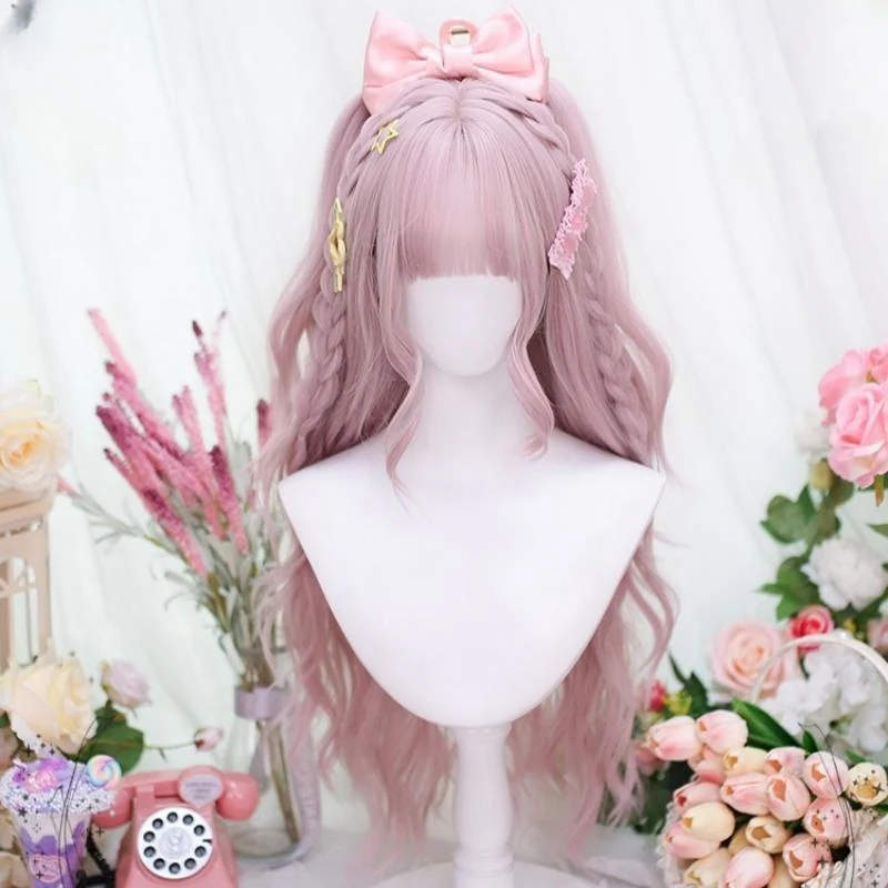 Peach bobo powder long wig   HA2184 - Image 4