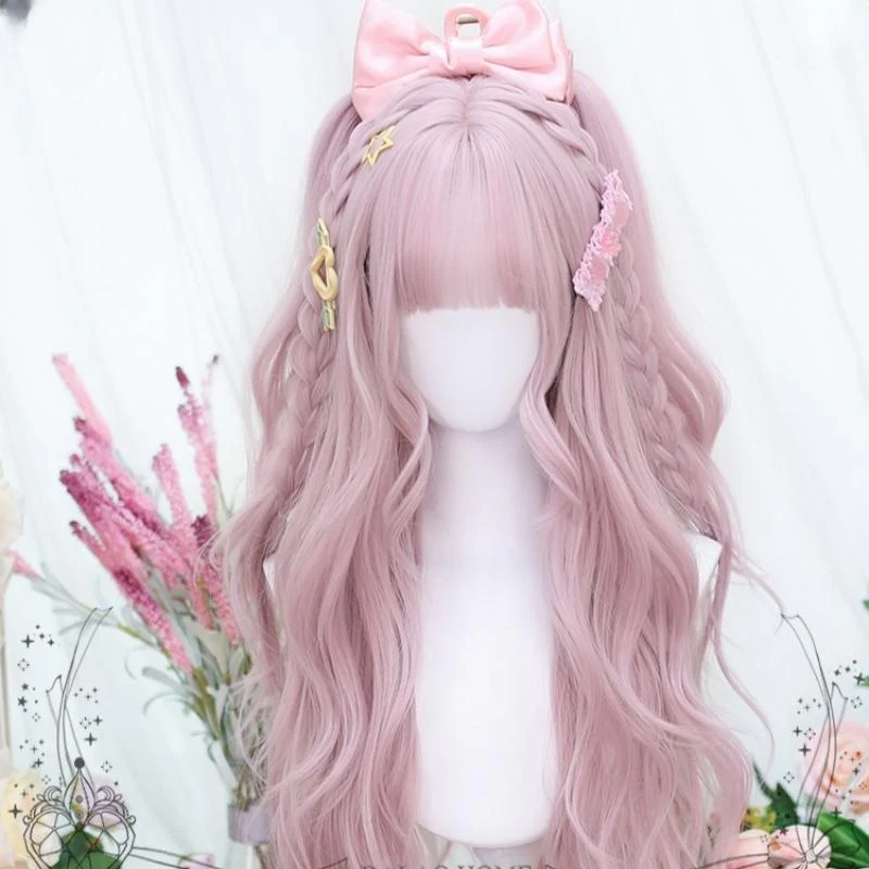 Peach bobo powder long wig   HA2184 - Image 5
