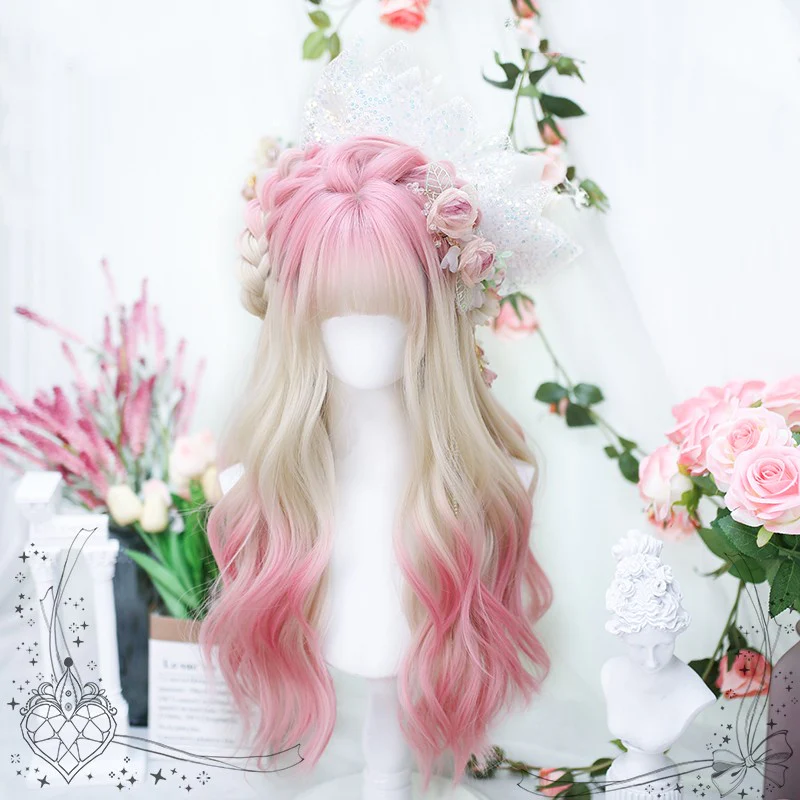 Peach pink natural long curly hair   HA1837 - Image 3